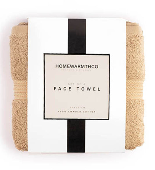 BEIGE PLUSH- Face Towel (Set of 4)