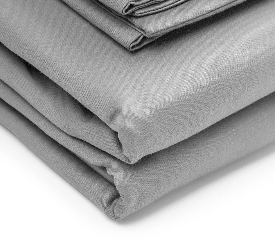 Folded gray fabric on a white background