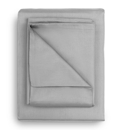 Folded gray sheet on a white background