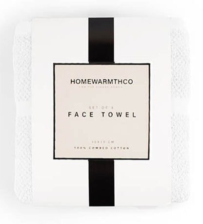WHITE WEAVE-Face Towel (Set of 4)