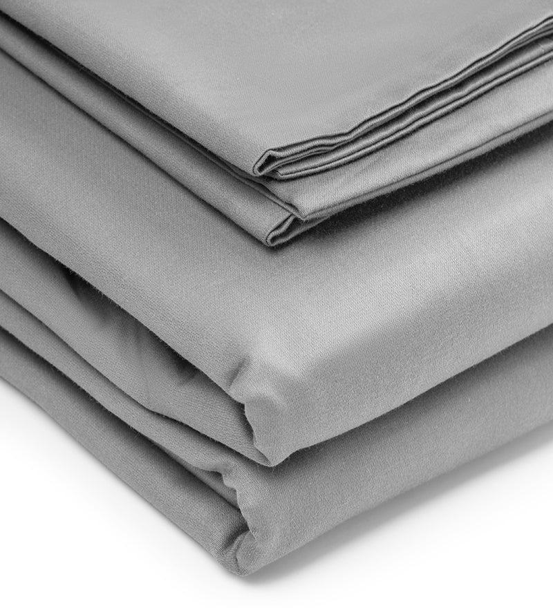 Folded gray fabric on a white background