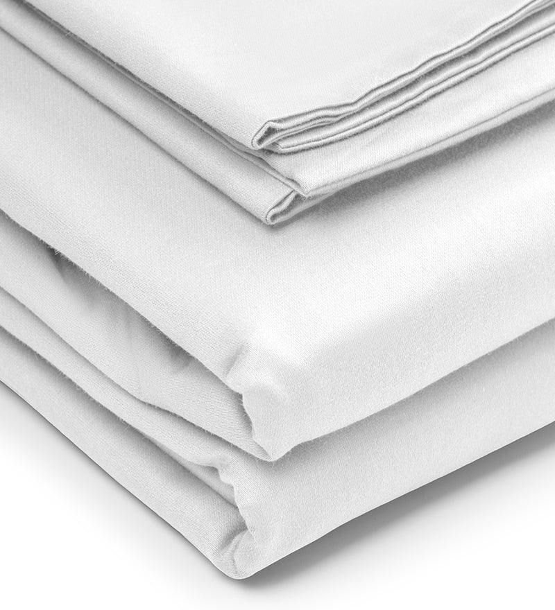 Stack of white sheets on a light gray background