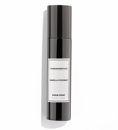 VANILLACOCONUT Room spray bottle with 'Homewarmthco' label on a white background