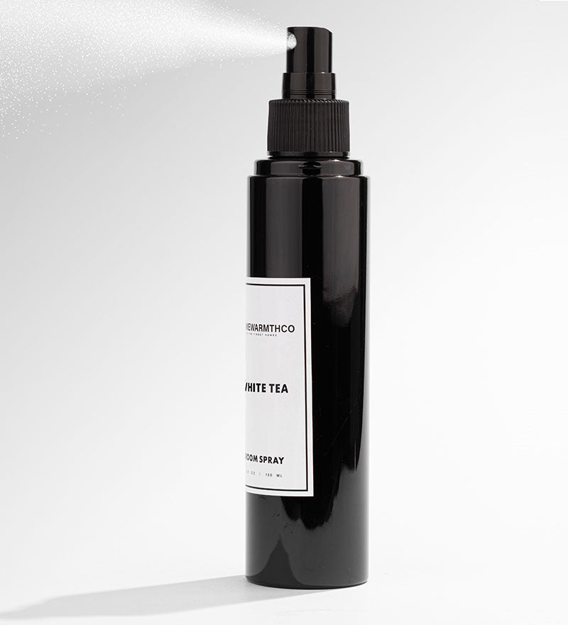 Whitetea Black spray bottle with a label on a white background